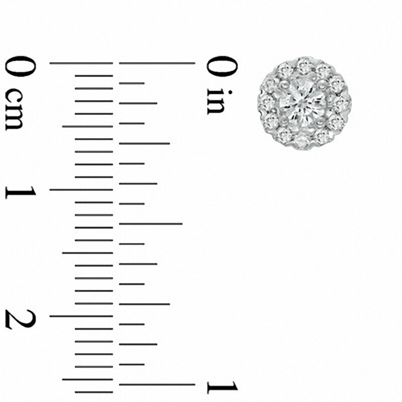Main Image 2 of Celebration Lux® 5/8 CT. T.W. Certified Diamond Frame Earrings in 14K White Gold (I/SI2)