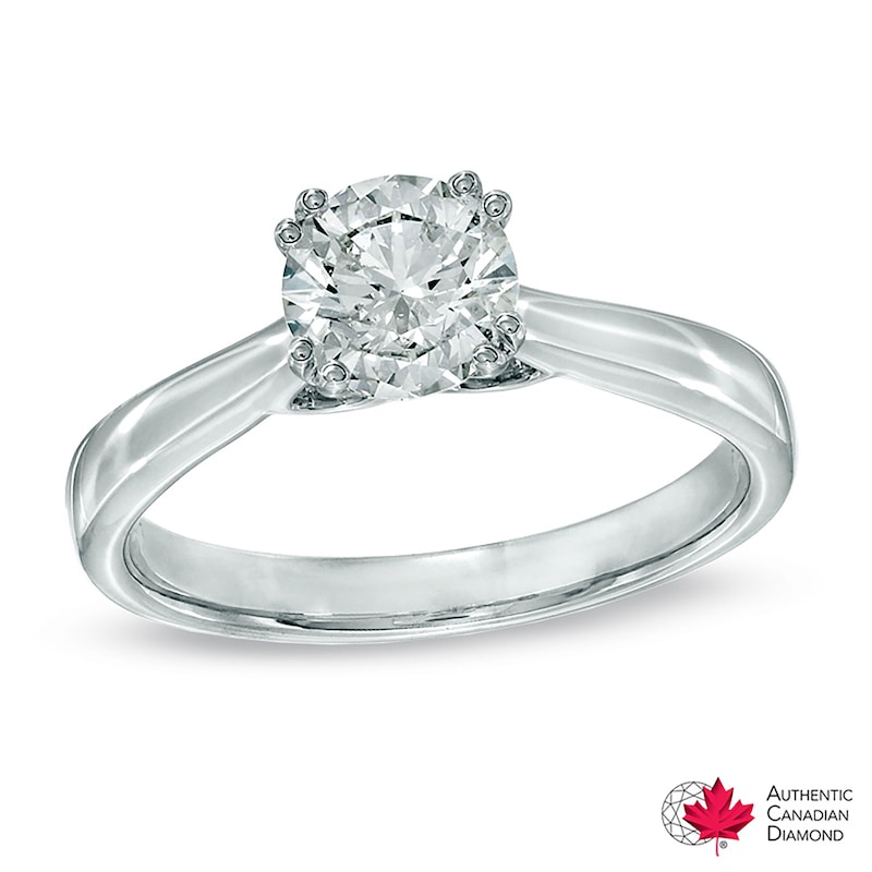 Main Image 1 of 1 CT. Certified Canadian Diamond Solitaire Engagement Ring in 18K White Gold (I/SI2)