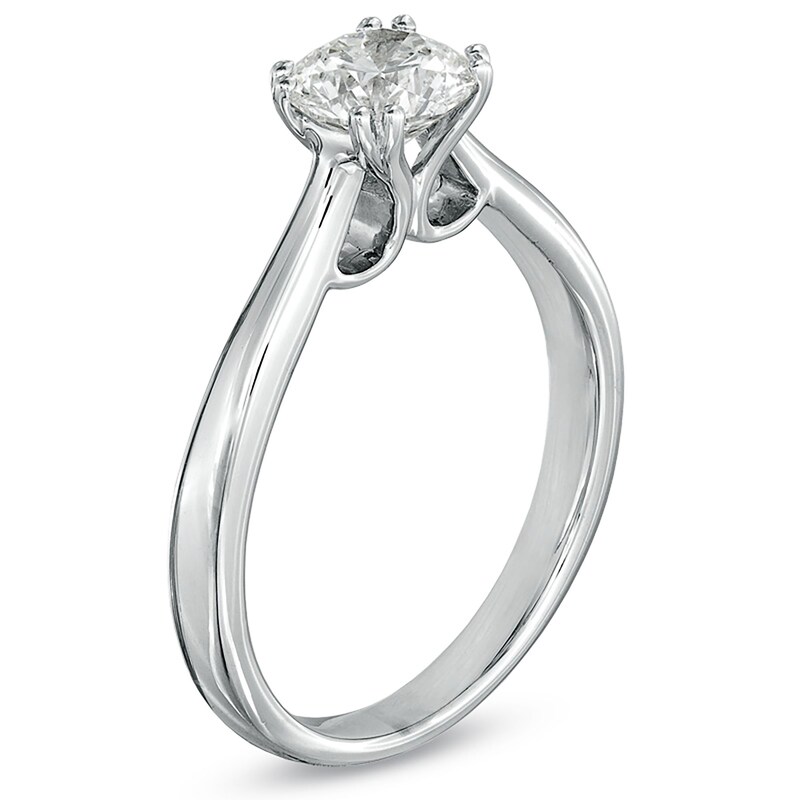 Main Image 2 of 1 CT. Certified Canadian Diamond Solitaire Engagement Ring in 18K White Gold (I/SI2)
