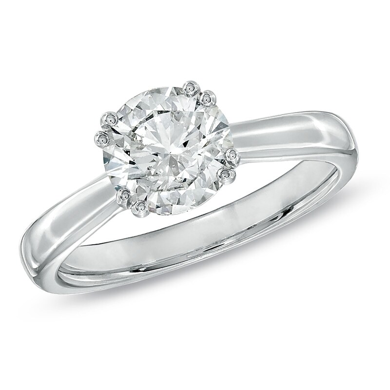 Main Image 1 of 1-1/2 CT. Certified Canadian Diamond Solitaire Engagement Ring in 18K White Gold (I/SI2)