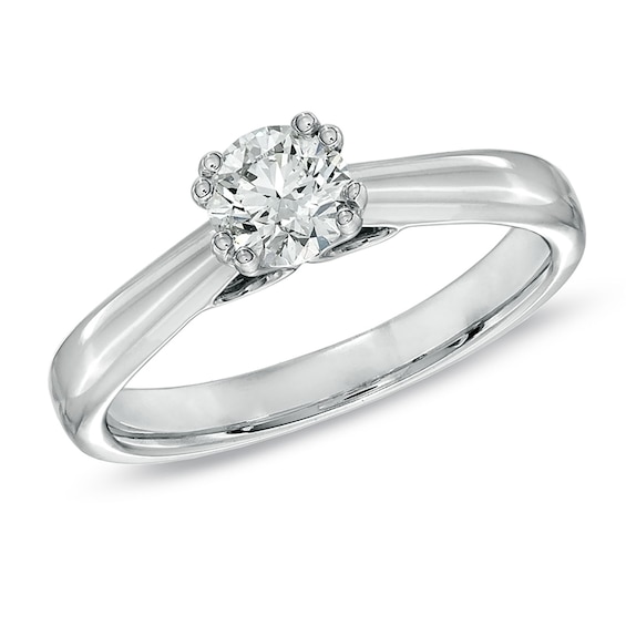 1/2 CT. Certified Canadian Diamond Solitaire Engagement Ring in 18K White Gold (I/Si2)