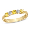 Thumbnail Image 1 of Yellow Sapphire and Diamond Accent Ring in 10K Gold