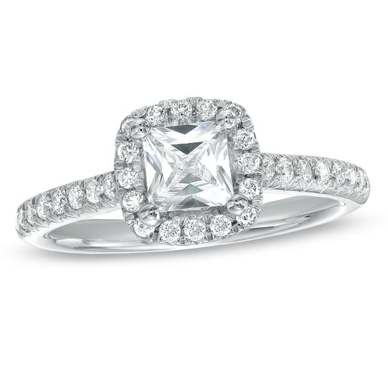 For Eternity 1 CT. T.w. Princess-Cut Diamond Frame Engagement Ring in 14K White Gold
