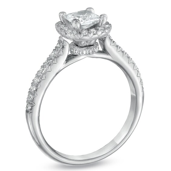 For Eternity 1 CT. T.w. Princess-Cut Diamond Frame Engagement Ring in 14K White Gold