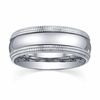 Thumbnail Image 1 of 8.0mm Milgrain Wedding Band in Stainless Steel - Size 9