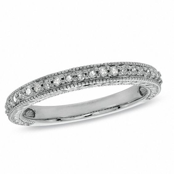 1/5 CT. T.w. Diamond Vintage-Style Band in 14K White Gold