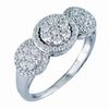 Thumbnail Image 2 of 3/4 CT. T.W. Enhanced Black and White Diamond Three Stone Cluster Ring in 10K White Gold
