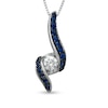 Thumbnail Image 1 of Sirena™ Jeans 1/5 CT. Diamond and Blue Sapphire Pendant in 14K White Gold