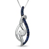 Thumbnail Image 1 of Sirena™ Jeans 1/5 CT. Diamond and Blue Sapphire Loop Pendant in 14K White Gold