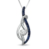 Thumbnail Image 2 of Sirena™ Jeans 1/5 CT. Diamond and Blue Sapphire Loop Pendant in 14K White Gold