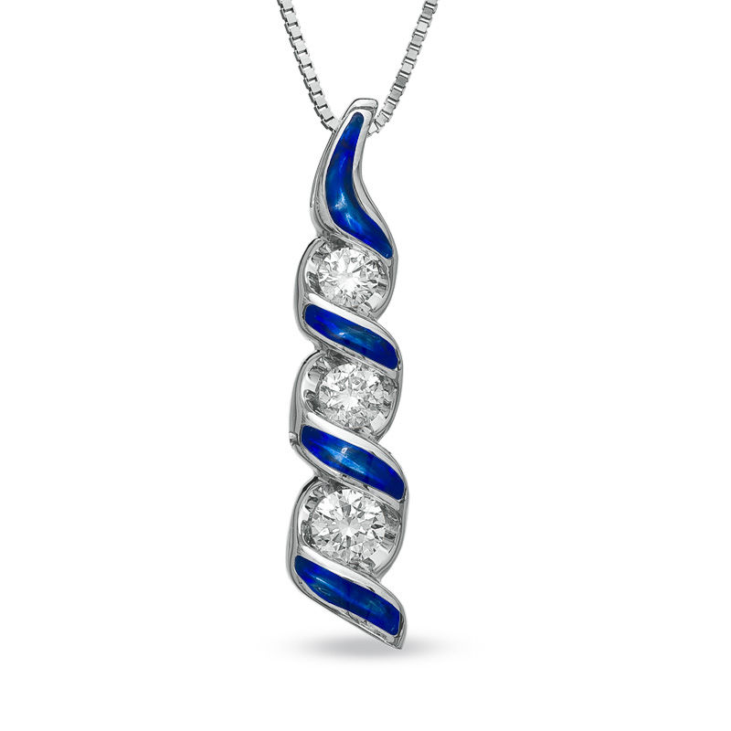 Main Image 1 of Sirena™ Jeans 1/4 CT. T.W. Diamond Three Stone Pendant in 14K White Gold