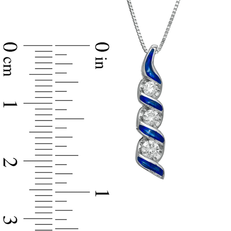 Main Image 2 of Sirena™ Jeans 1/4 CT. T.W. Diamond Three Stone Pendant in 14K White Gold