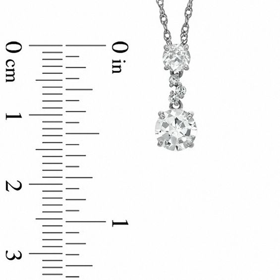 Lab-Created White Sapphire and Diamond Accent Pendant and Earring Set in Sterling Silver