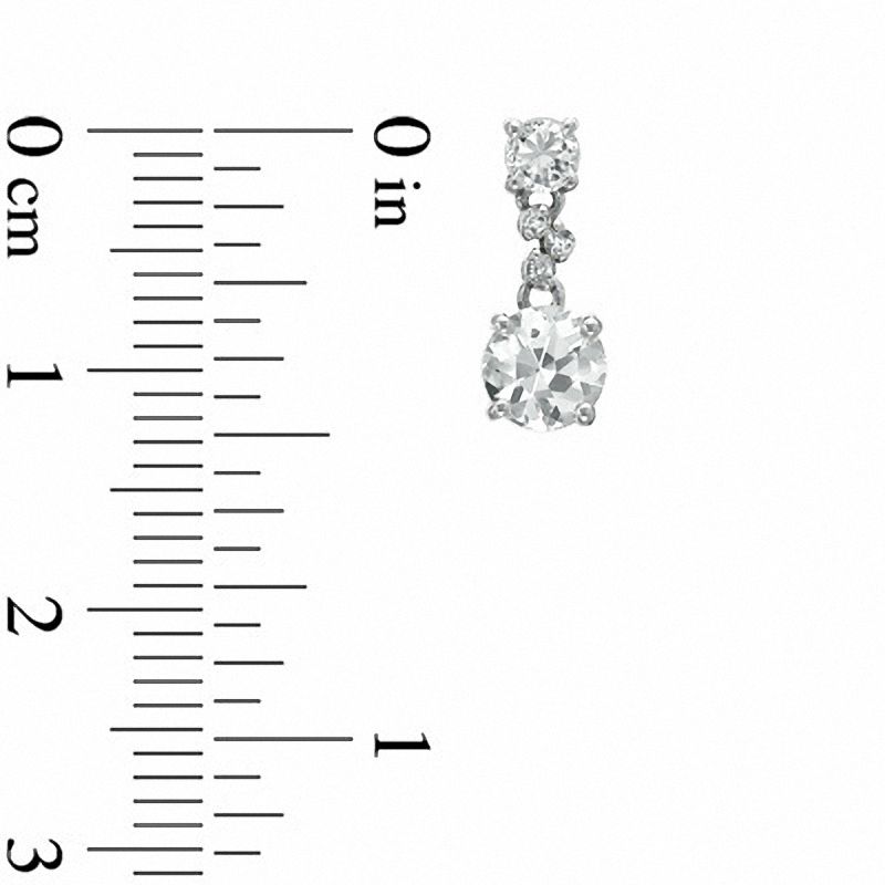 Main Image 3 of Lab-Created White Sapphire and Diamond Accent Pendant and Earring Set in Sterling Silver