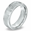 Thumbnail Image 2 of 1/10 CT. T.W. Diamond Three Stone Ring in Cobalt - Size 10