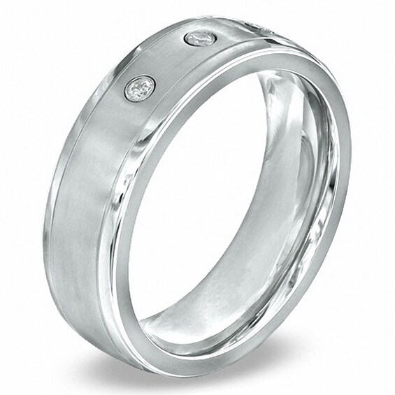 1/10 CT. T.w. Diamond Three Stone Ring in Cobalt - Size 10