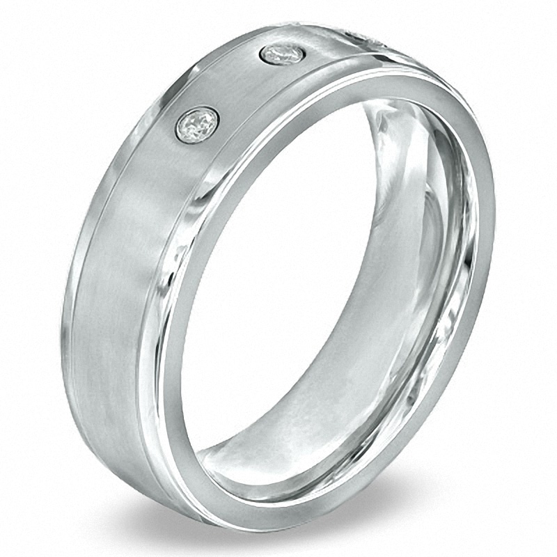 Main Image 2 of 1/10 CT. T.W. Diamond Three Stone Ring in Cobalt - Size 10