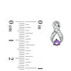 Thumbnail Image 1 of Amethyst and 1/10 CT. T.W. Diamond Infinity Loop Earrings in Sterling Silver