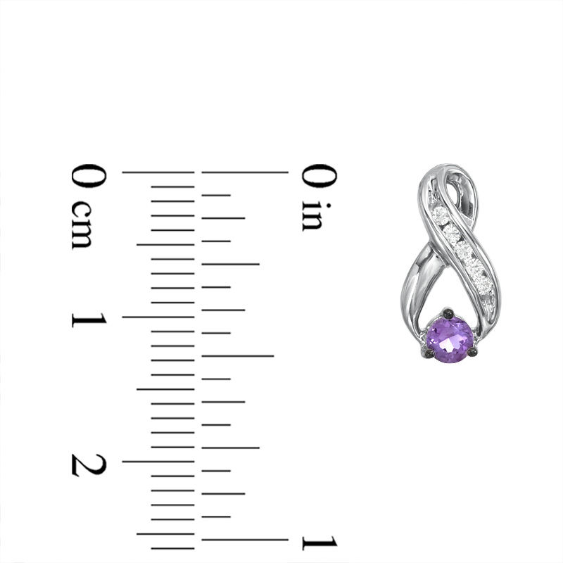 Amethyst and 1/10 CT. T.W. Diamond Infinity Loop Earrings in Sterling Silver