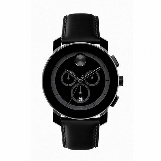 Men's Movado BoldÂ® Chronograph Strap Watch with Black Dial (Model: 3600014)