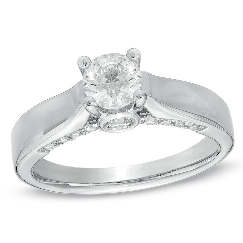 Main Image 1 of 1 CT. T.W. Certified Diamond Solitaire Engagement Ring in 14K White Gold (J/I2)