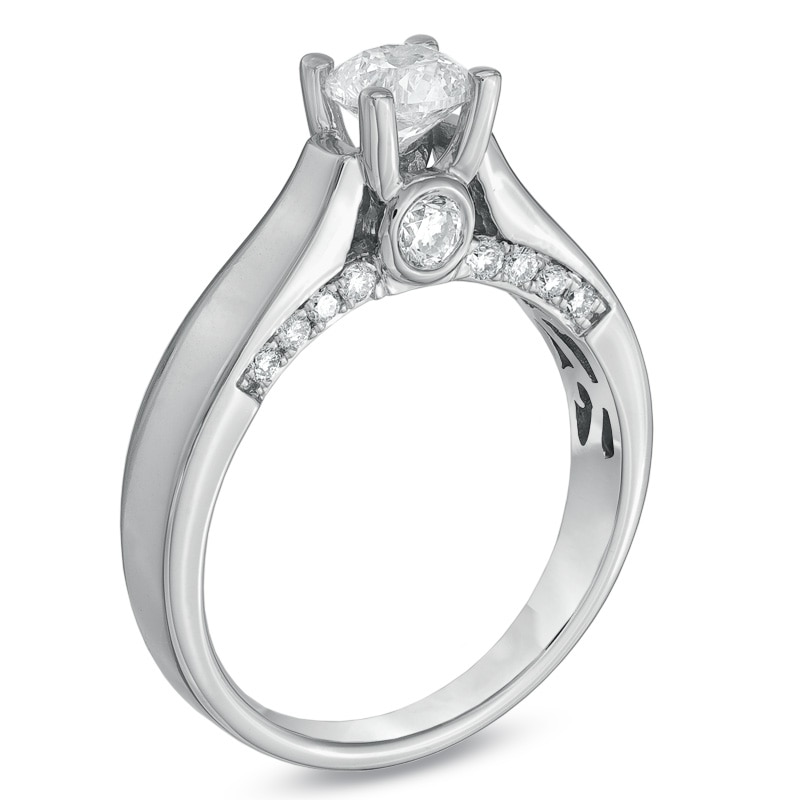 Main Image 2 of 1 CT. T.W. Certified Diamond Solitaire Engagement Ring in 14K White Gold (J/I2)