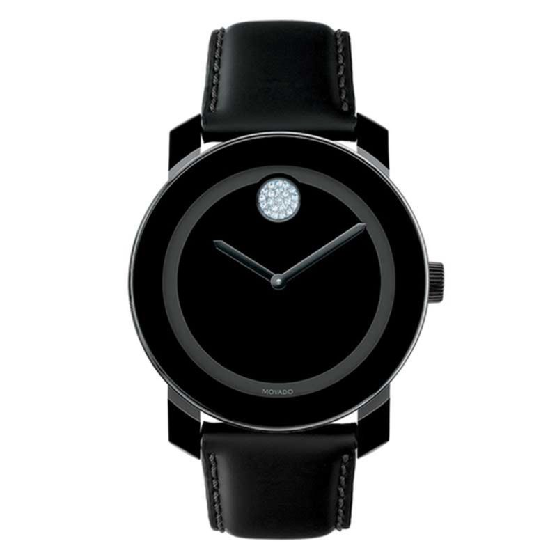 Main Image 1 of Men's Movado Bold® Crystal Dot Watch with Round Black Museum Dial (Model: 3600044)