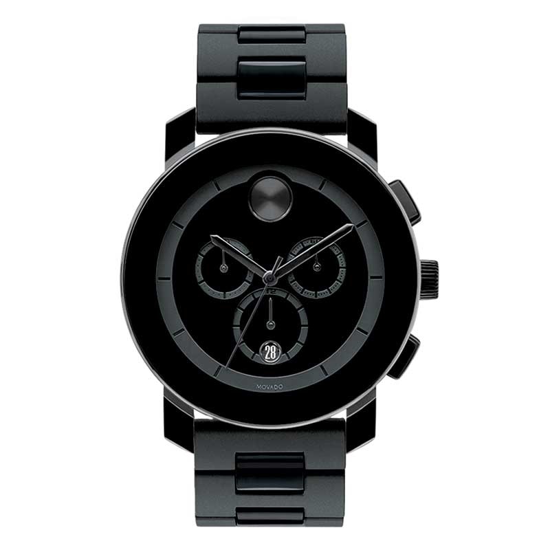Men's Movado Bold® TR90 Chronograph Watch with Round Black Museum Dial (Model: 3600048)
