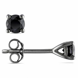 1/2 CT. T.W. Black Diamond Solitaire Earrings in Sterling Silver