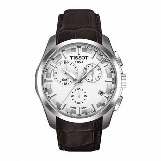 Mens Tissot Couturier Chronograph Strap Watch with White Dial (Model: T035.439.16.031.00)