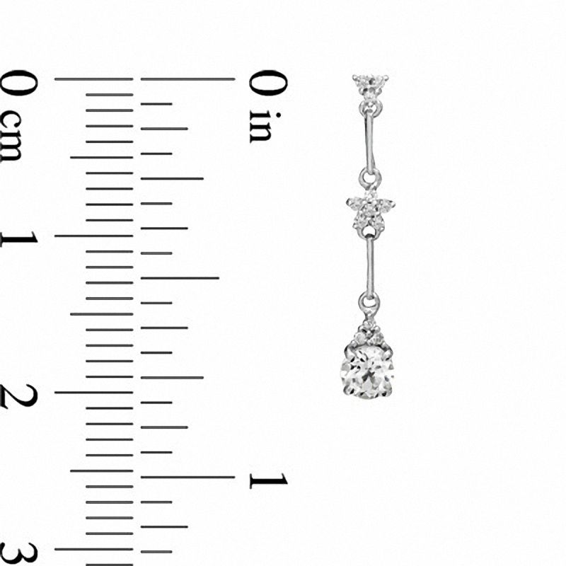 Main Image 3 of Cushion-Cut Lab-Created White Sapphire Pendant and Earrings Set in Sterling Silver