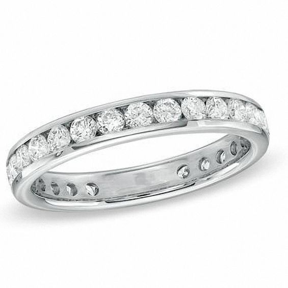 2 Ct. T.W. Princess-Cut Diamond Past Present Future Channel Engagement Ring in 14K White Gold