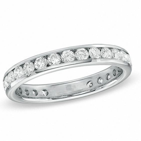 1 2 Ct T W Channel Set Diamond Eternity Wedding Band In 18k T W Channel Set Diamond Eternity Wedding Band In