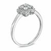Thumbnail Image 2 of Lab-Created White Sapphire Pendant and Ring Flower Set in Sterling Silver - Size 7