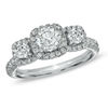 Thumbnail Image 1 of For Eternity 1-1/2 CT. T.W. Diamond Three Stone Frame Ring in 14K White Gold