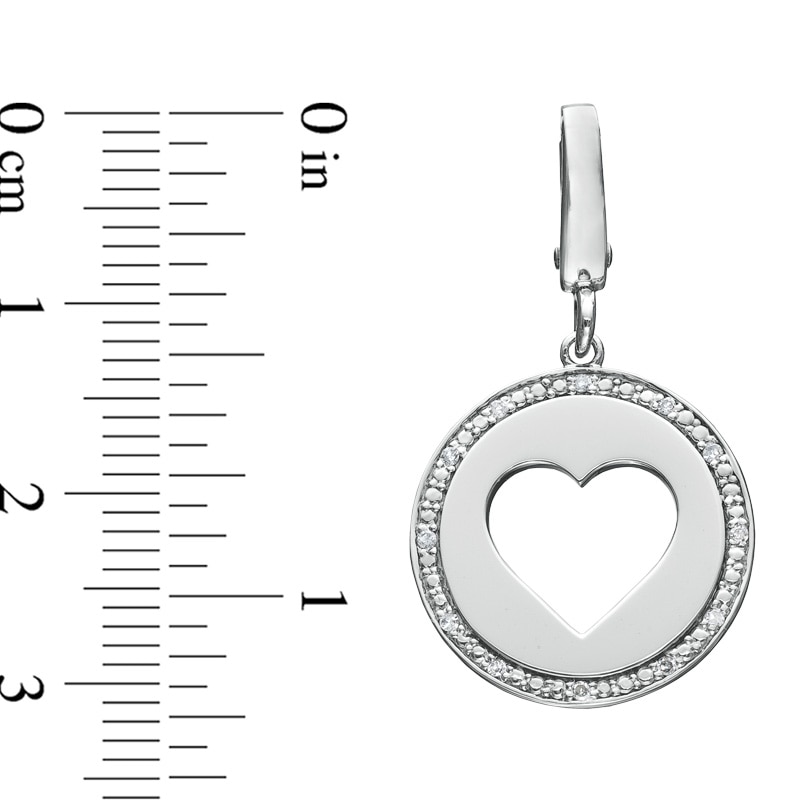 Main Image 2 of Tiny Toes™ Diamond Accent Heart Disc Bracelet Charm in Sterling Silver