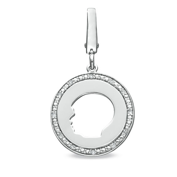 Tiny Toesâ¢ Diamond Accent Boy Disc Bracelet Charm in Sterling Silver