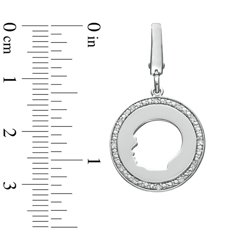 Main Image 2 of Tiny Toes™ Diamond Accent Boy Disc Bracelet Charm in Sterling Silver