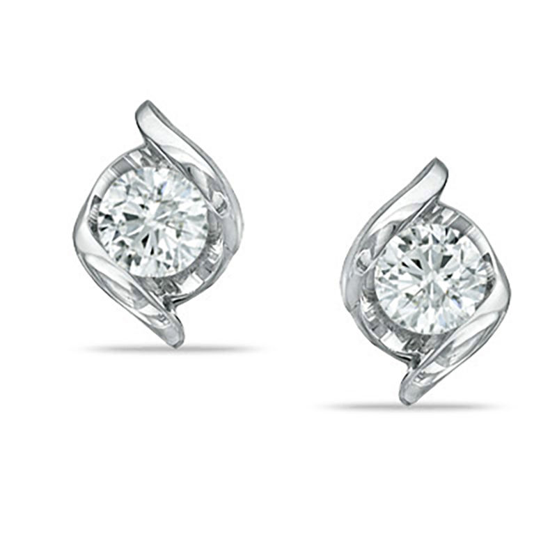 Main Image 1 of Sirena™ 1/2 CT. T.W. Diamond Stud Earrings in 14K White Gold