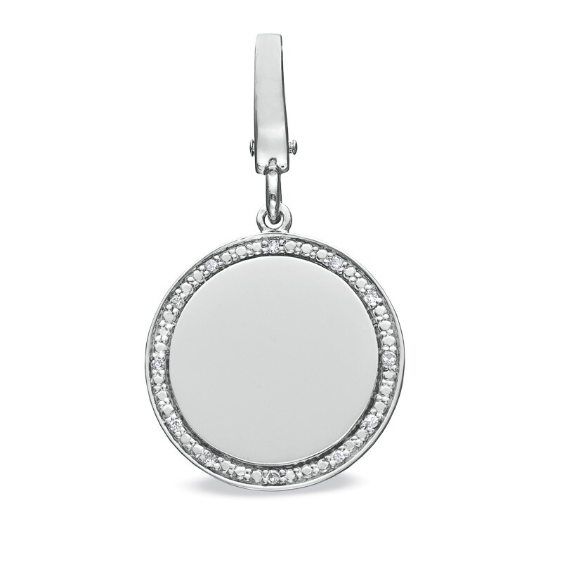 Tiny Toes™ Diamond Accent Polished Disc Bracelet Charm in Sterling Silver