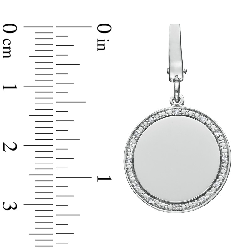 Tiny Toes™ Diamond Accent Polished Disc Bracelet Charm in Sterling Silver