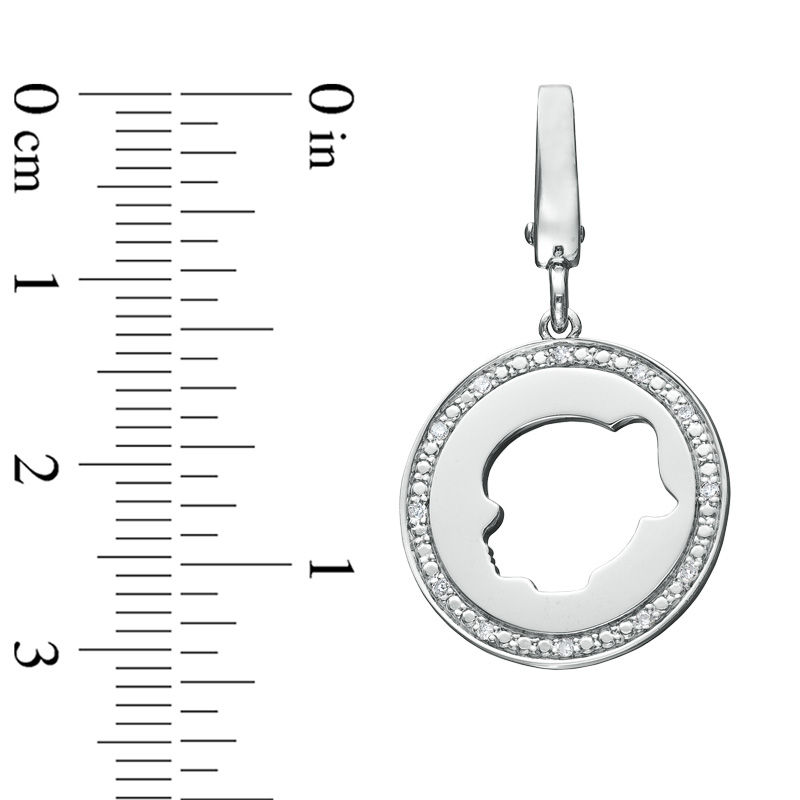 Tiny Toes™ Diamond Accent Girl Disc Bracelet Charm in Sterling Silver