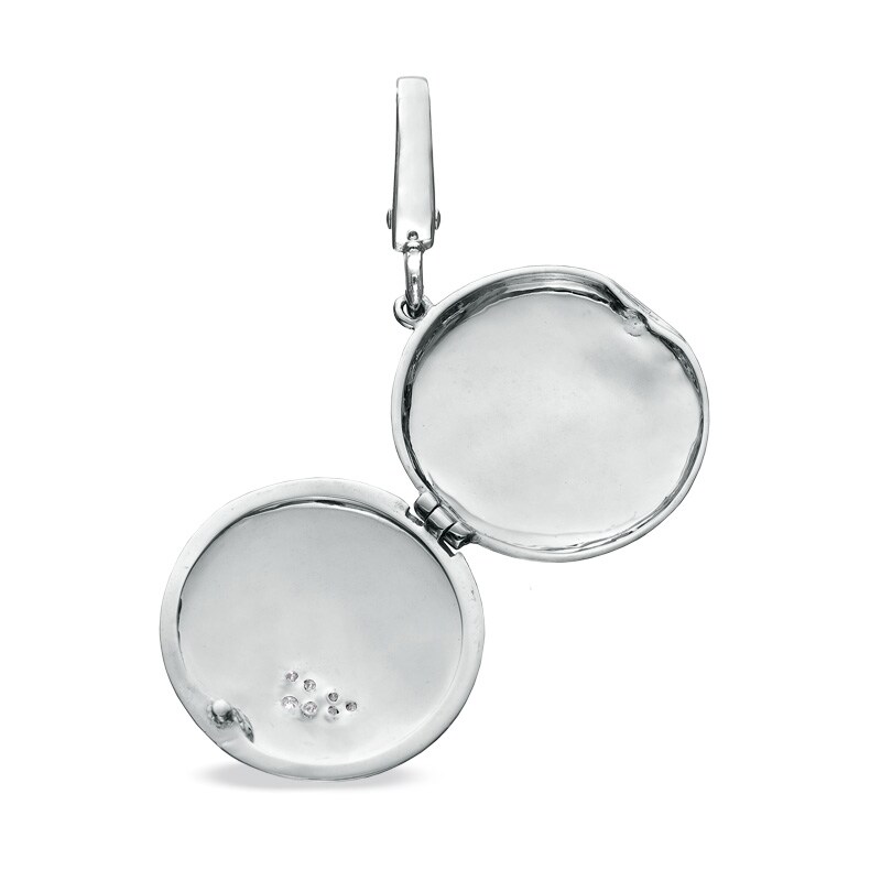 Main Image 3 of Tiny Toes™ Diamond Accent "Two Feet" Locket Bracelet Charm in Sterling Silver