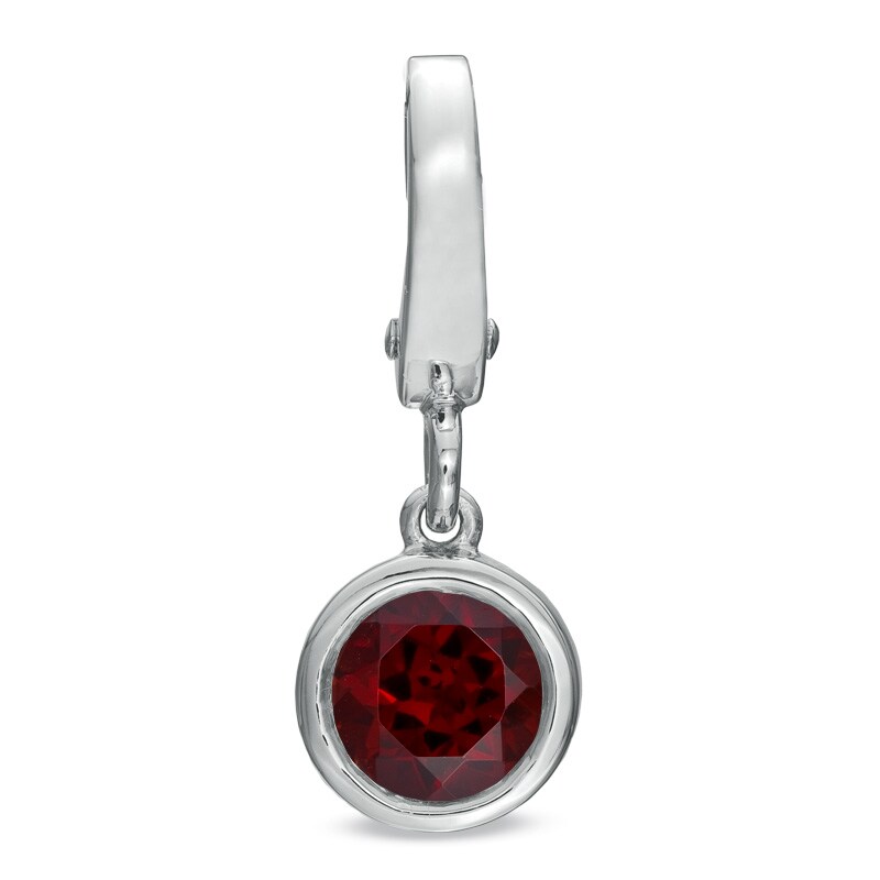 Main Image 1 of Tiny Toes™ 6.0mm Garnet Bracelet Charm in Sterling Silver