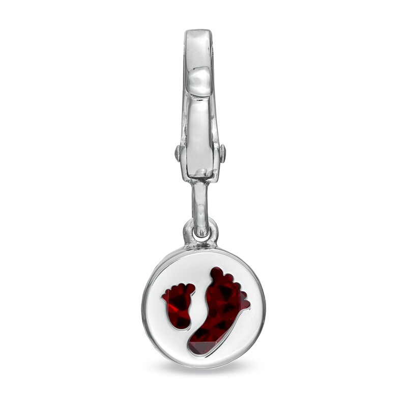 Main Image 3 of Tiny Toes™ 6.0mm Garnet Bracelet Charm in Sterling Silver