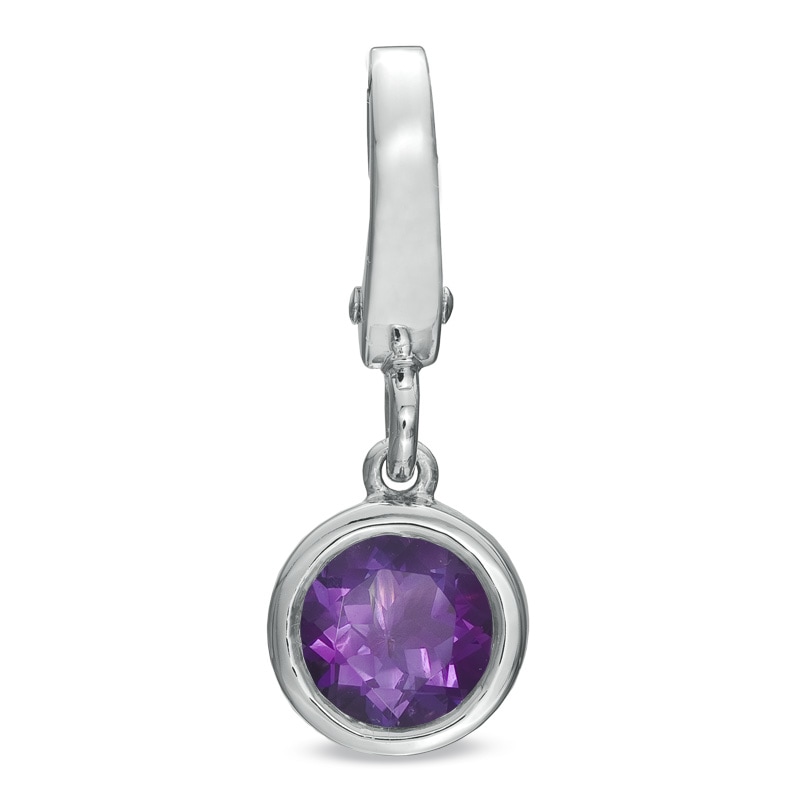 Main Image 1 of Tiny Toes™ 6.0mm Amethyst Bracelet Charm in Sterling Silver