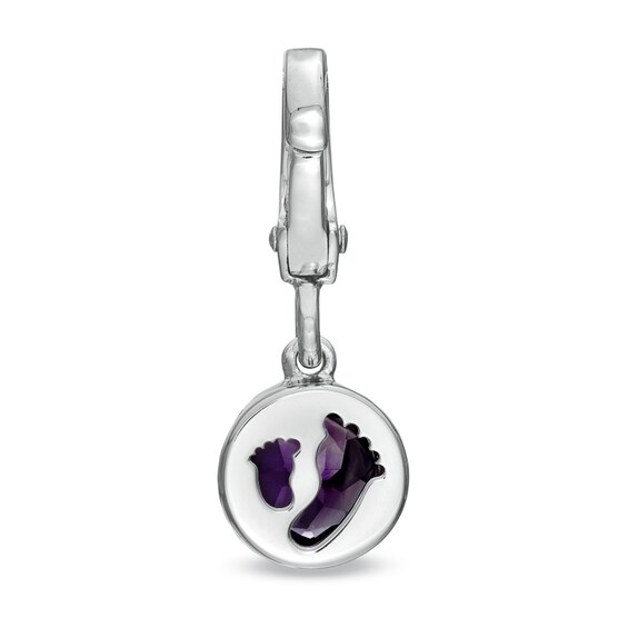 Tiny Toesâ¢ 6.0mm Amethyst Bracelet Charm in Sterling Silver