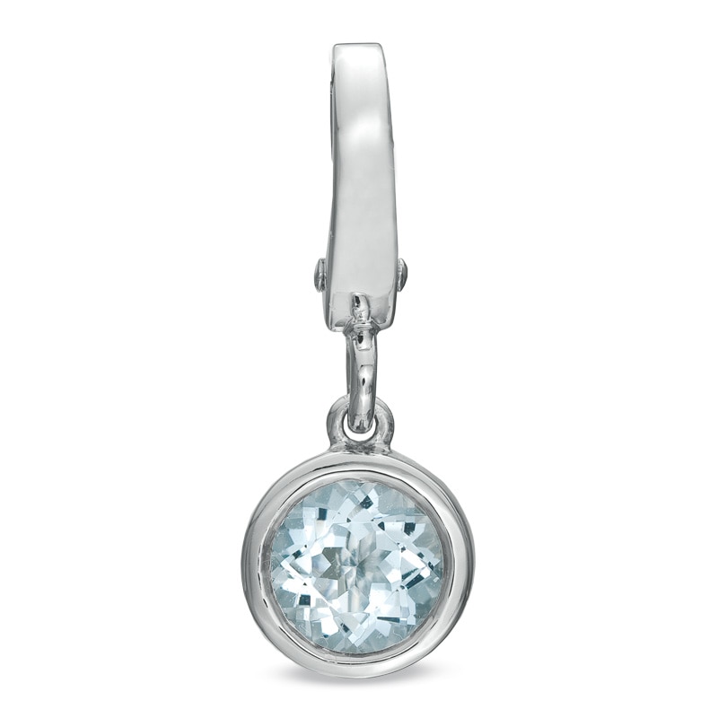 Main Image 1 of Tiny Toes™ 6.0mm Aquamarine Bracelet Charm in Sterling Silver