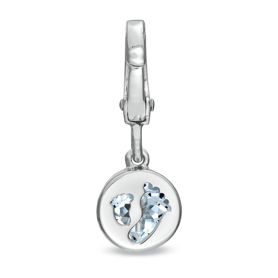 Tiny Toesâ¢ 6.0mm Aquamarine Bracelet Charm in Sterling Silver