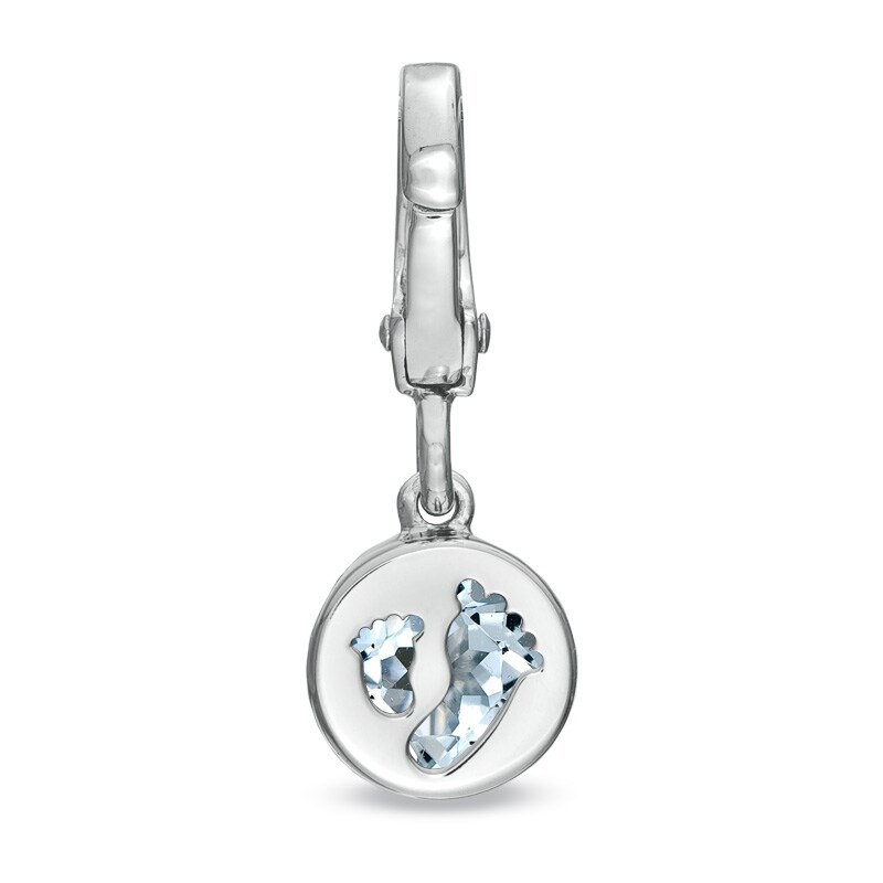 Main Image 3 of Tiny Toes™ 6.0mm Aquamarine Bracelet Charm in Sterling Silver